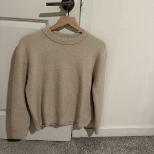 Zara Women's Cream and Tan Jumper